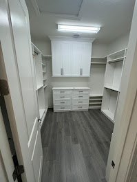 Custom storage solution for bedroom closet